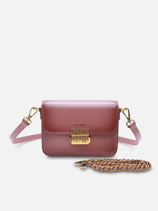 The Likka Luxe Crossbody Bag – Rosewood Blush | Gold Hardware & Premium Leather