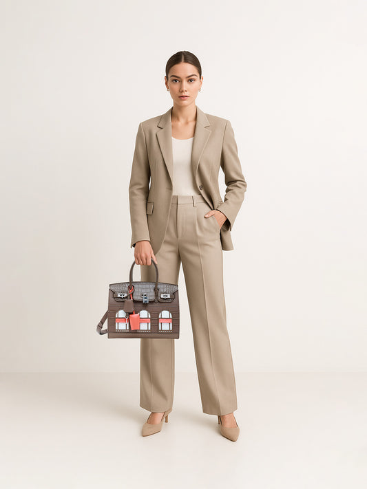 Maison Taupe Archi-Chic Bag – Urban Elegance in Soft Neutrals